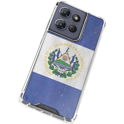 El Salvador Flag Distressed Moto G Power 5G (2025) Clear Case
